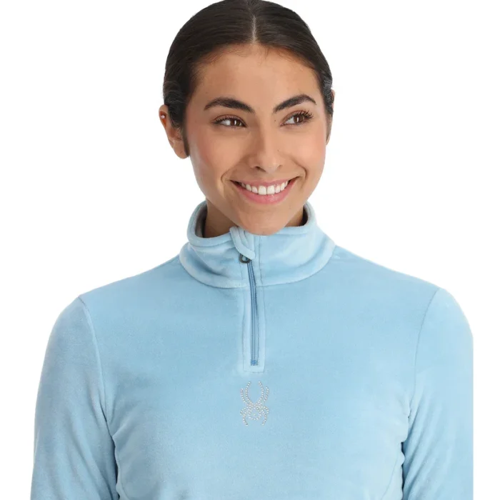 Spyder Shimmer Bug Half Zip Sweatshirt Blue Drift (3)