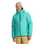 Spyder Zenith Hooded Coat Teal Green (4)